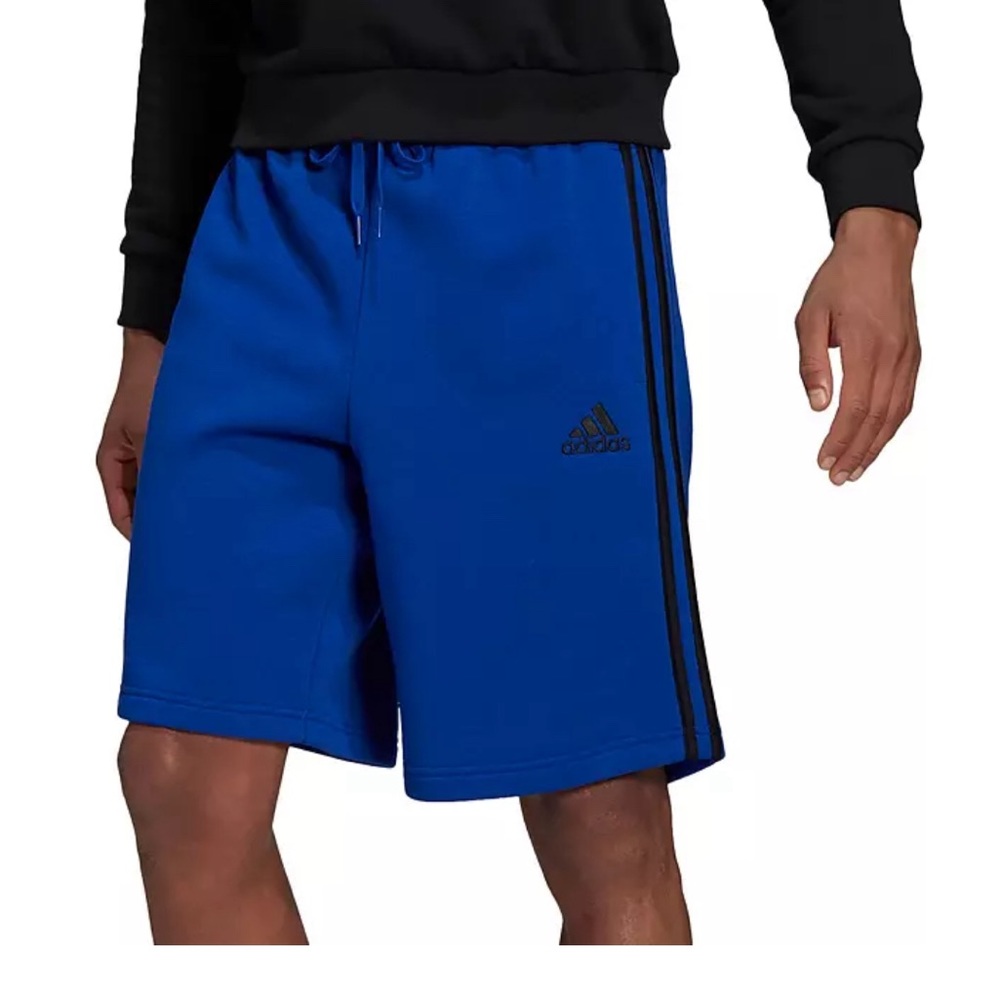 Adidas Essentials 3-Stripes Men’s Fleece Shorts Size Small S Pockets Like New